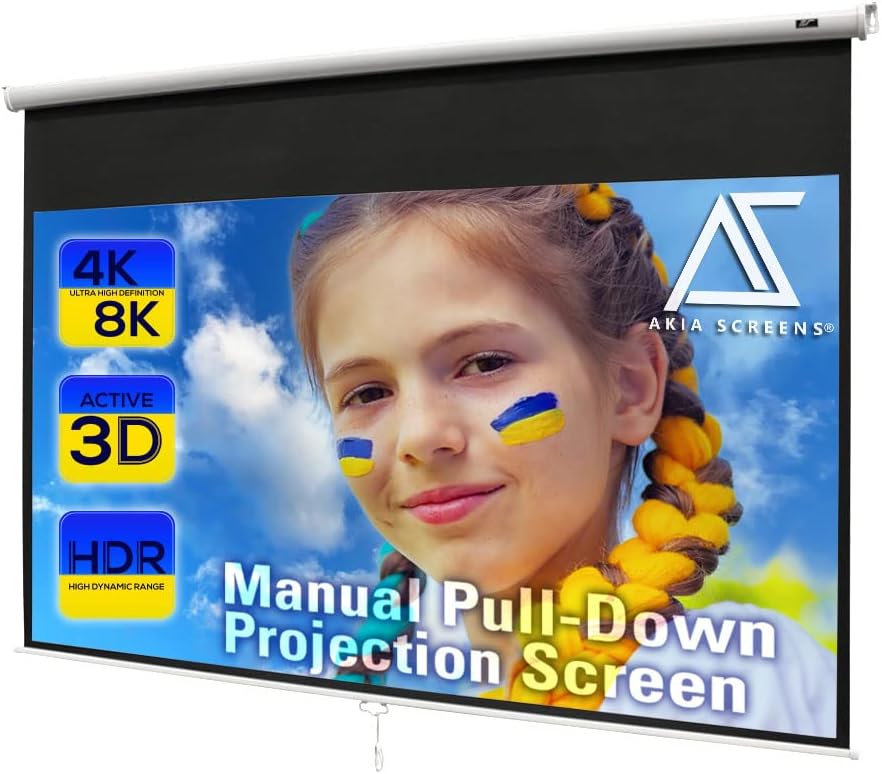 110 inch Pull Down Projector Screen 16:9 White T100