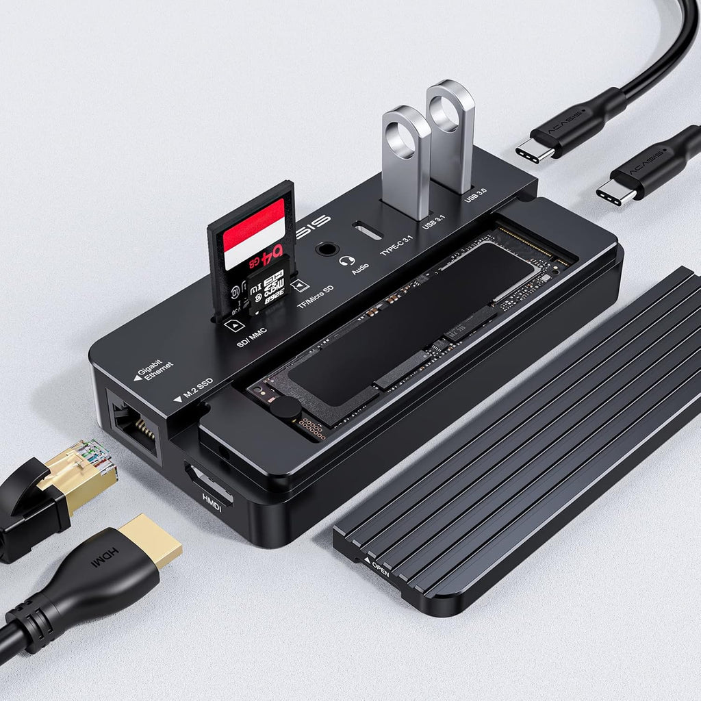 10-in-1 USB-C Hub Docking Station with HDMI, 100W Power Delivery P8364