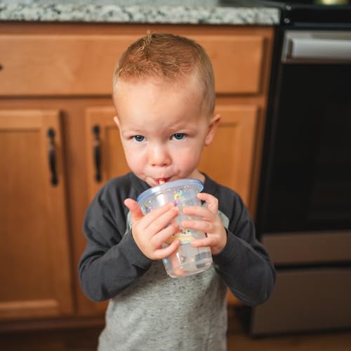 10 Oz 8 Count Toddler Straw Cups with Snap On Lids and Straws D68576