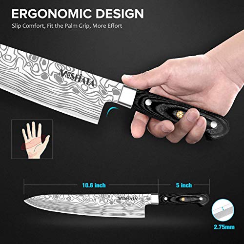 10 Inch German High Carbon Stainless Steel Chef Knife with Micarta Handle P238504