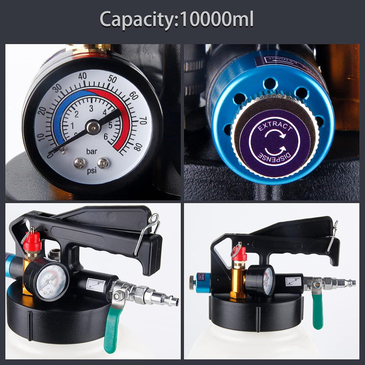 10L Pneumatic Fluid Extractor Dispenser Set ATF Refill Tool Kit N55761