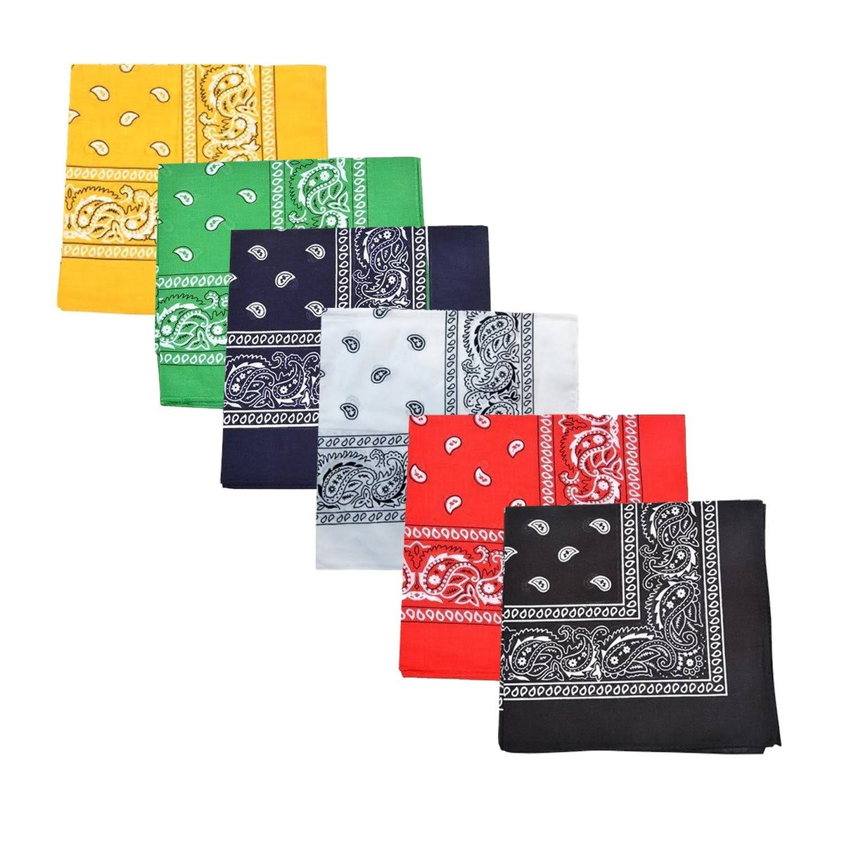100% Cotton Paisley and Plain Bandana - 240 Pack F72952