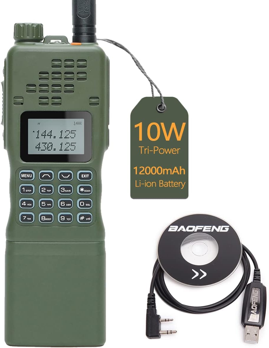 10W Portable Two Way Radio Walkie Talkies with 12000mAh Battery O9697