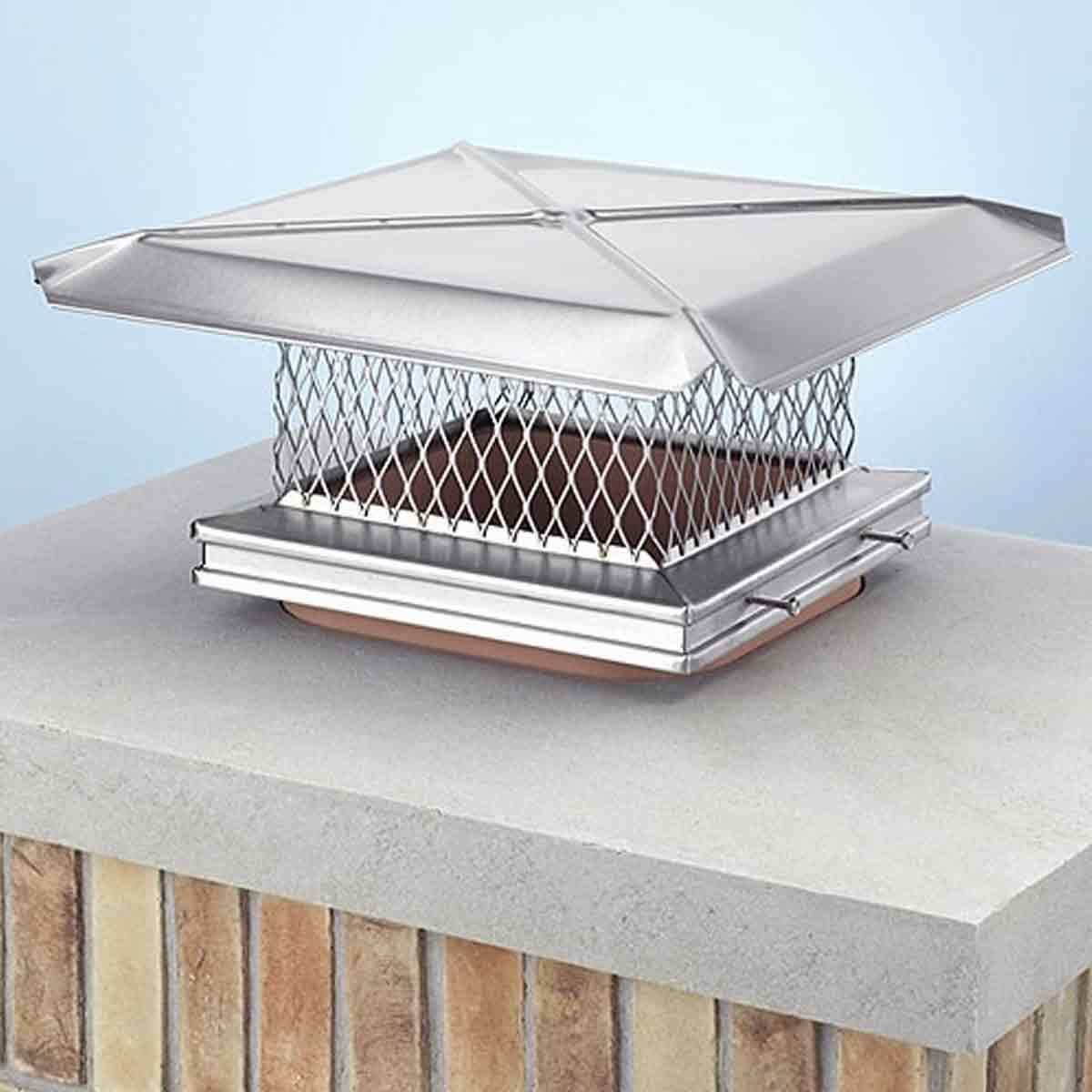 12 x 12 Stainless Steel Chimney Cap with Mesh T7972