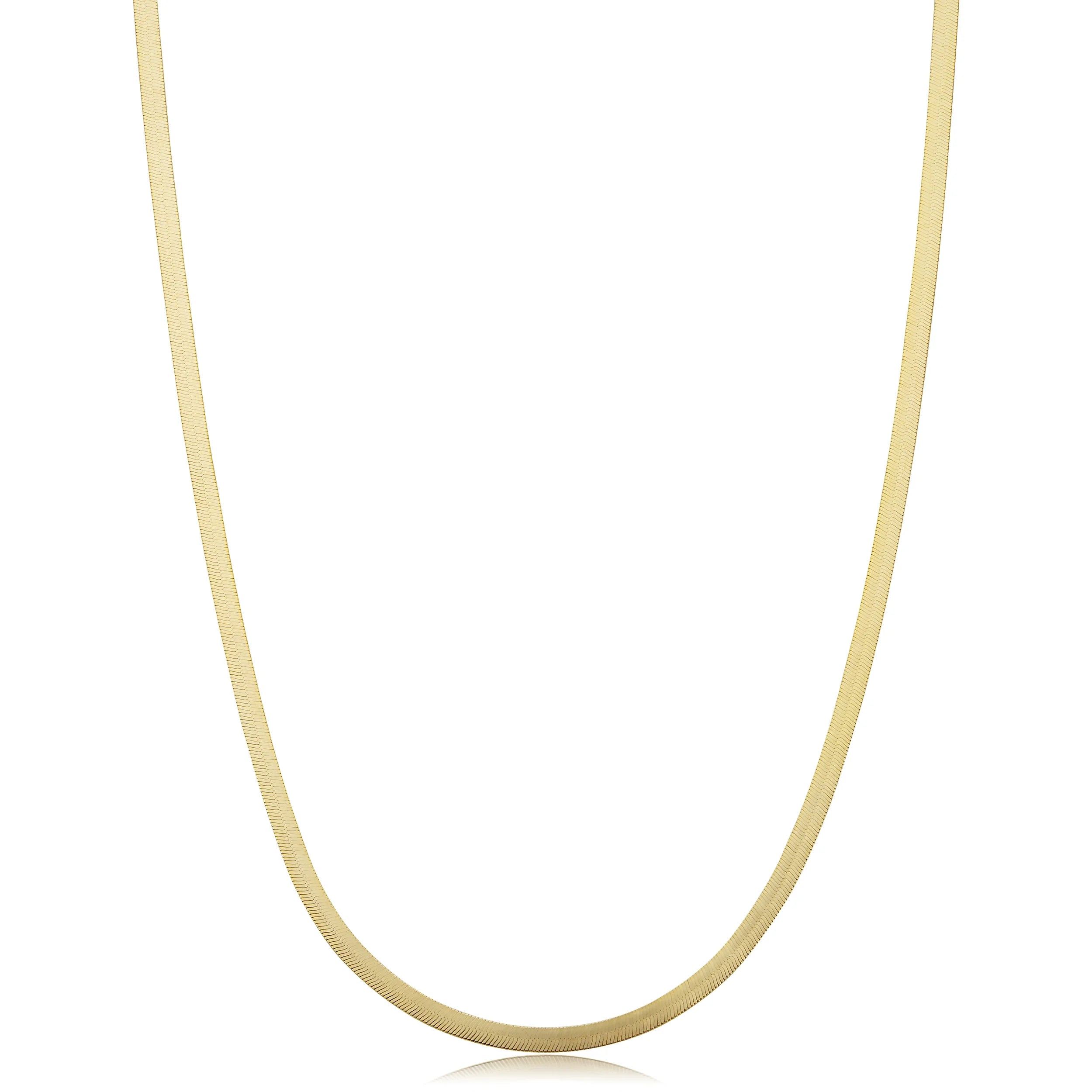 10k Yellow Gold Herringbone Chain Necklace (2.2mm, 20 inch) V4976