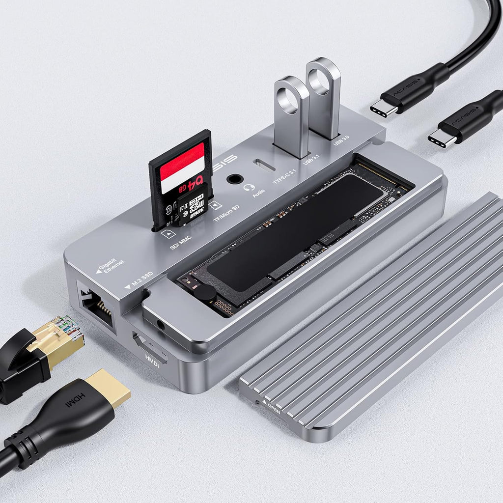 10-in-1 USB-C Hub Docking Station with HDMI, 100W Power Delivery P8364