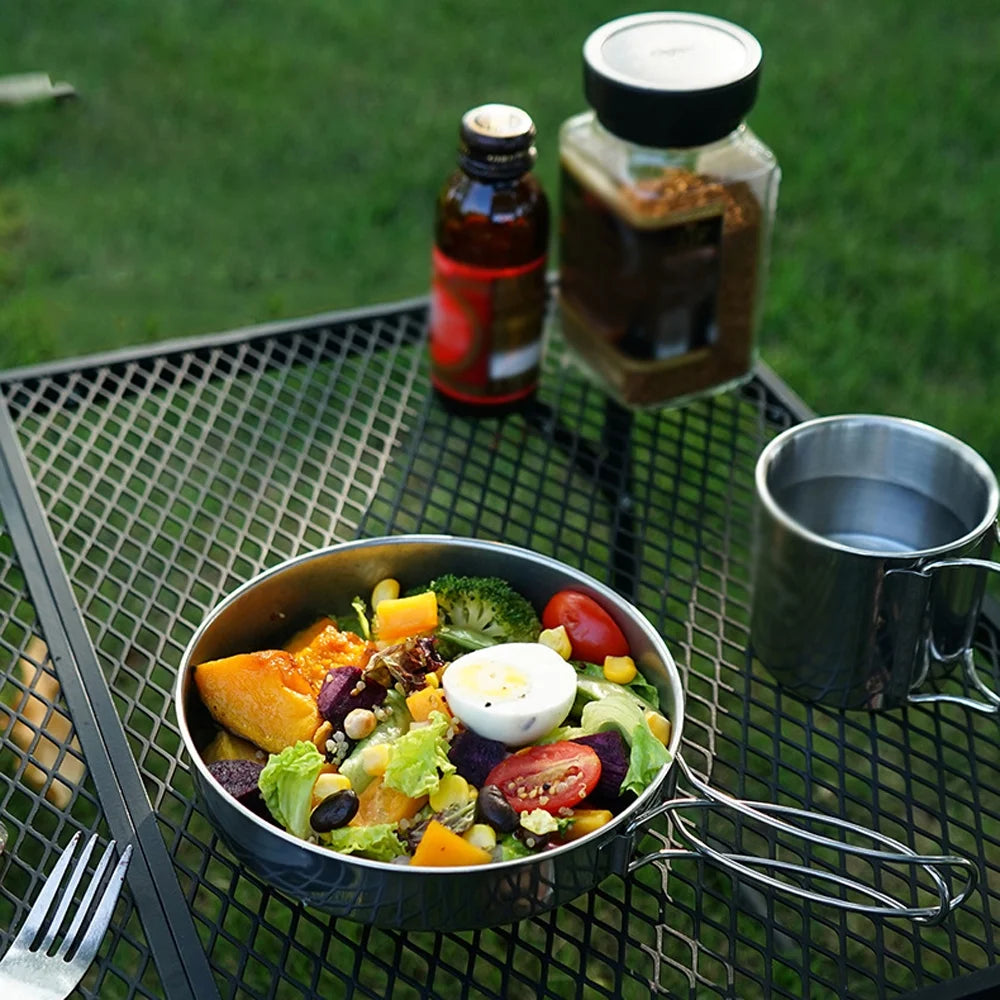 5pcs Stainless Steel Camping Cookware Set F207665