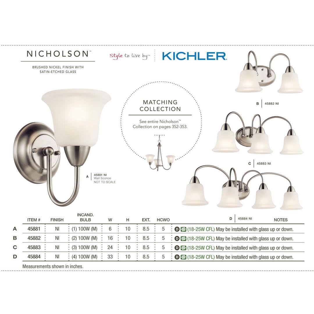 Brushed Nickel 2-Light Bath N13498