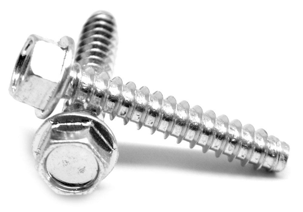 1/4-14 x 1 1/2 Sheet Metal Screw Hex Washer Head Type B Low Carbon Steel Zinc Plated Pk 1000 P19505