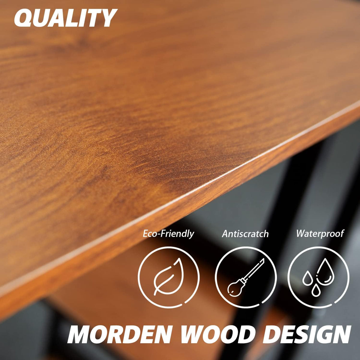 Movable Wooden Night Stand Desk with 4 Wheels Cart Tray Y63025