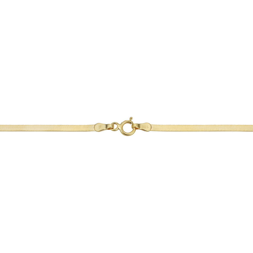 10k Yellow Gold Herringbone Chain Necklace (2.2mm, 20 inch) V4976