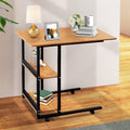 Movable Wooden Night Stand Desk with 4 Wheels Cart Tray Y63025