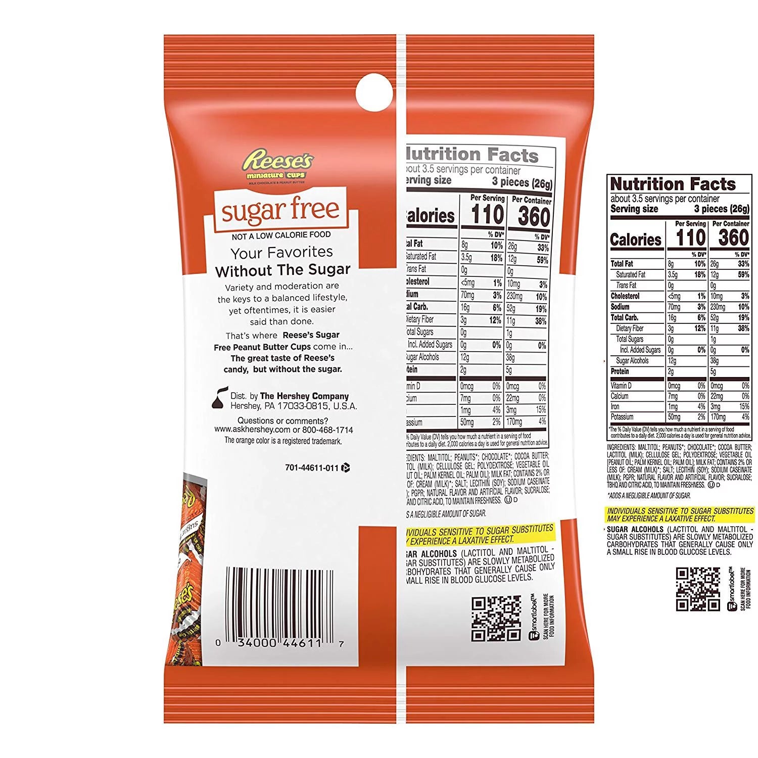 Sugar-Free Milk Chocolate Peanut Butter Candy, 3 Ounce Bag (Pack of 12) Z94460
