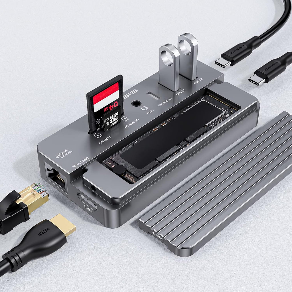 10-in-1 USB-C Hub Docking Station with HDMI, 100W Power Delivery P8364