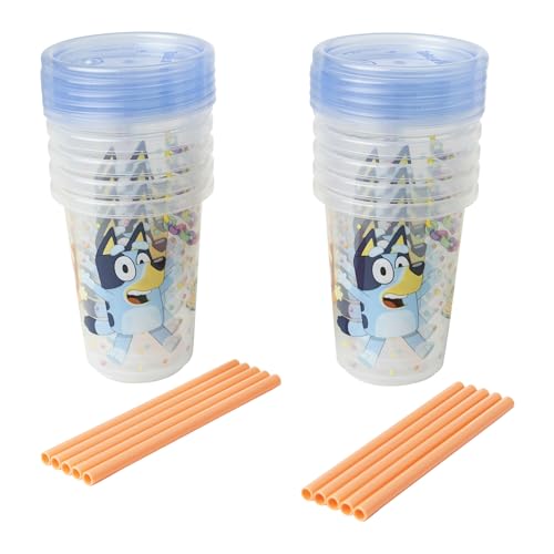 10 Oz 8 Count Toddler Straw Cups with Snap On Lids and Straws D68576