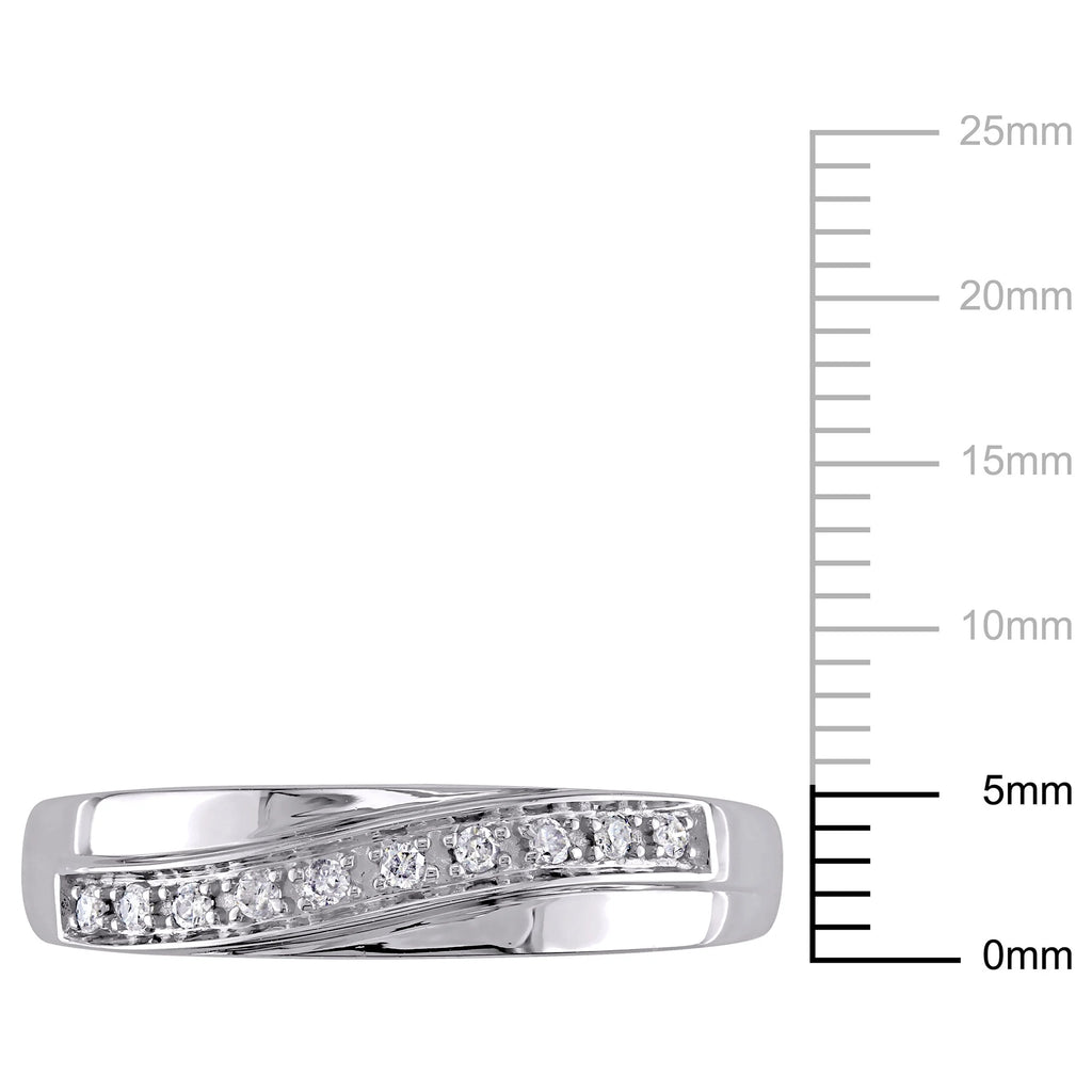 10kt White Gold Diamond Crossover Band I636