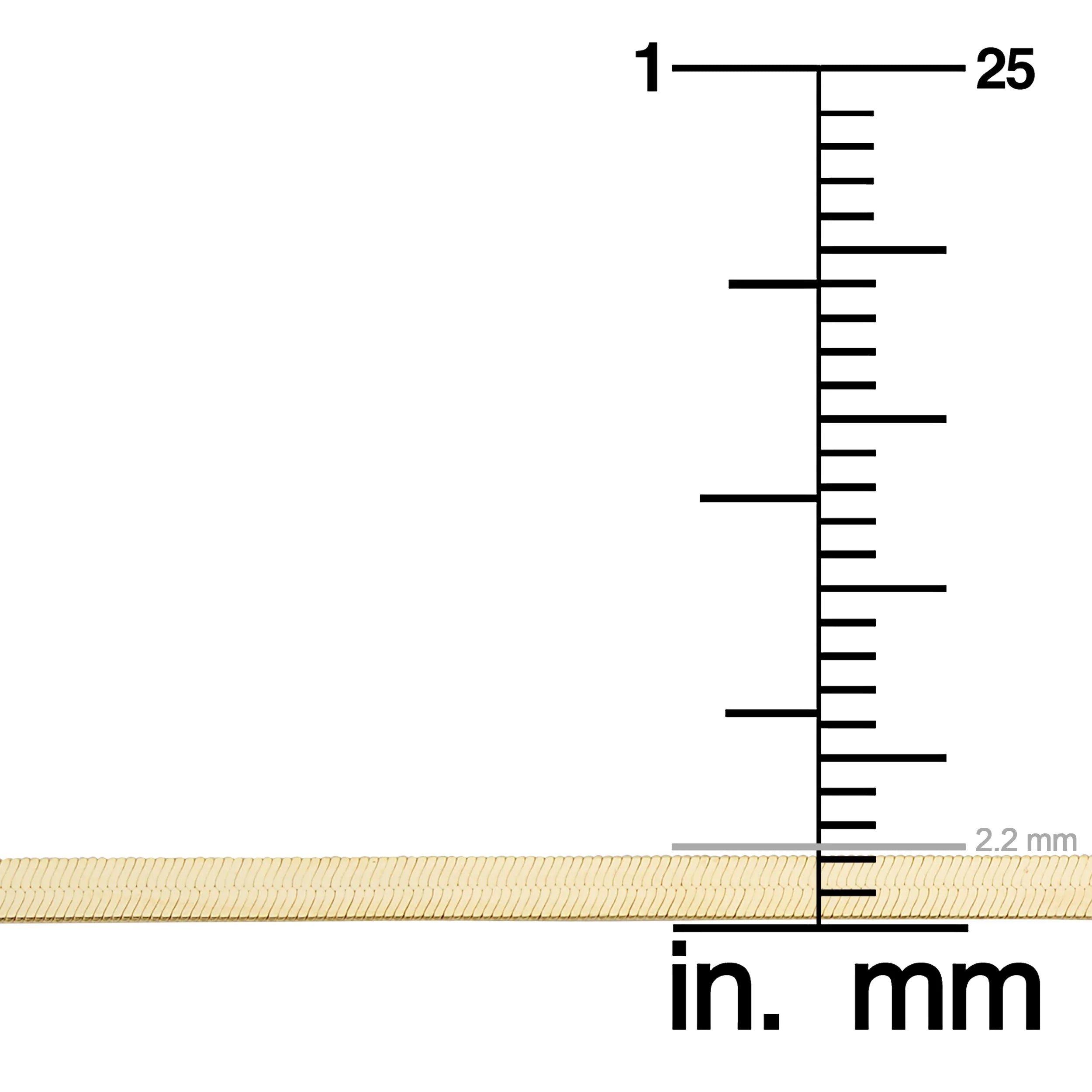 10k Yellow Gold Herringbone Chain Necklace (2.2mm, 20 inch) V4976