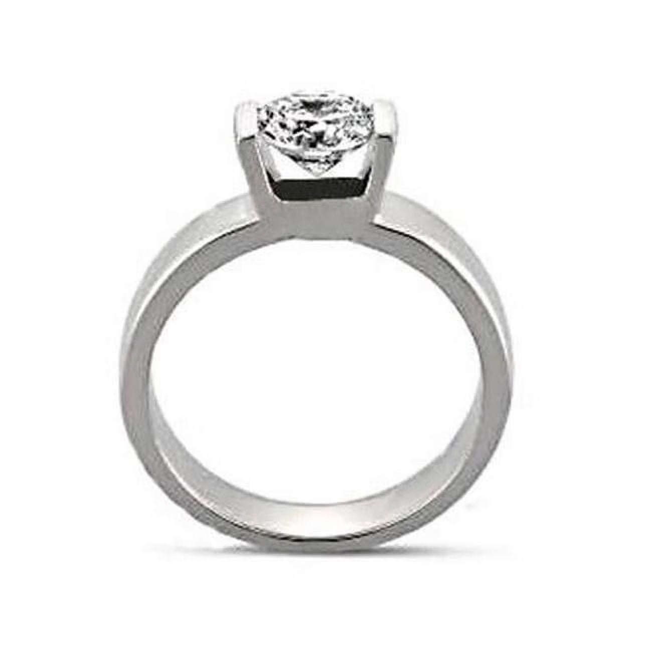 1.51 CT Solitaire Diamond Anniversary Ring, 14K White Gold F448