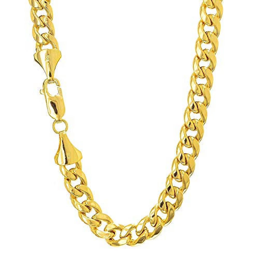 10k Yellow Gold 8mm Miami Cuban Curb Chain Necklace, 24 Inches M96210