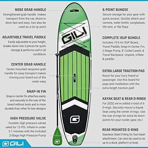 Green Air Inflatable Stand Up Paddle Board Package Z2522