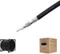 1000FT White RG6 Quad Shielded Coaxial Cable, 18 AWG Copper Clad Steel Conductor, PVC Jacket O19190