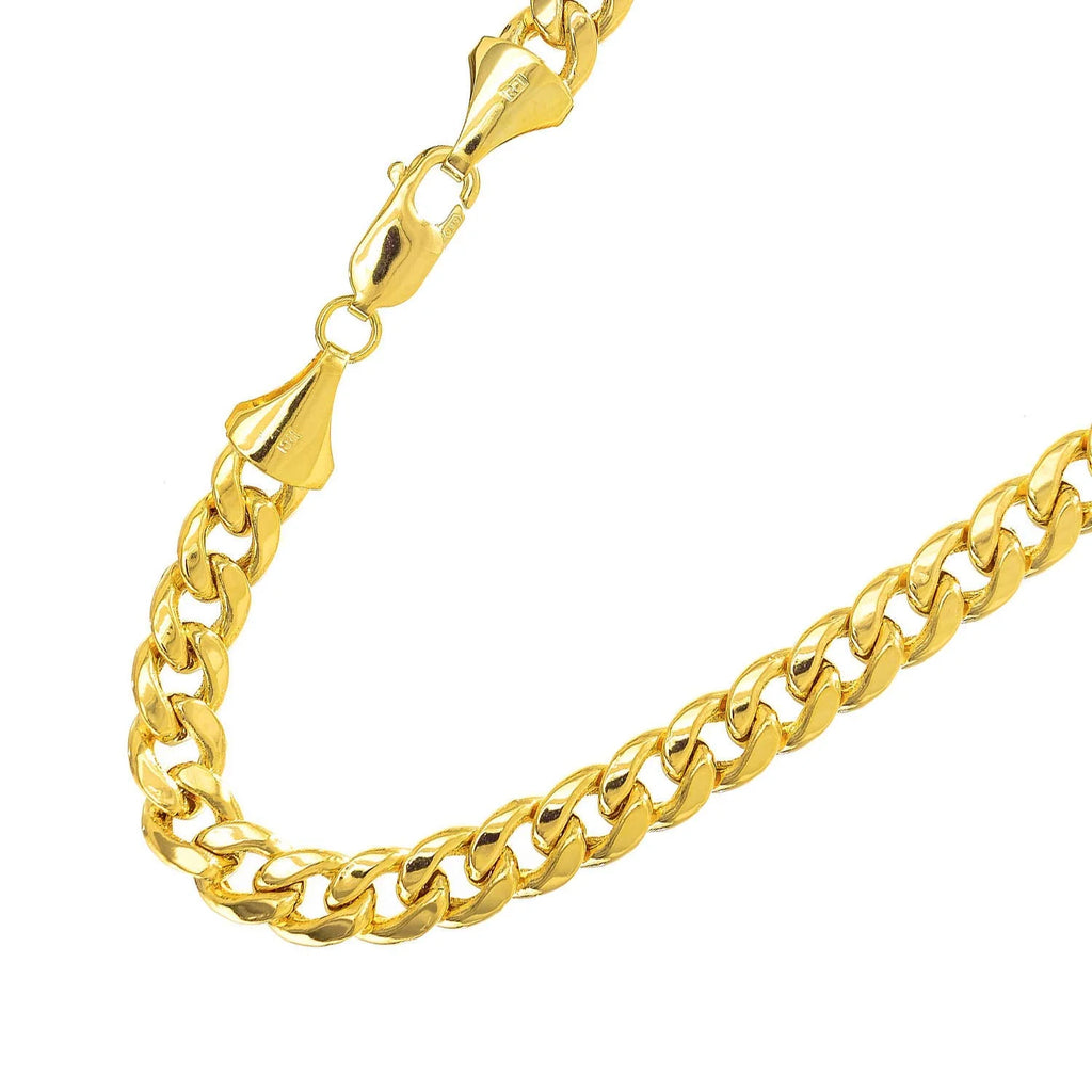 10k Yellow Gold 8mm Miami Cuban Curb Chain Necklace, 24 Inches M96210