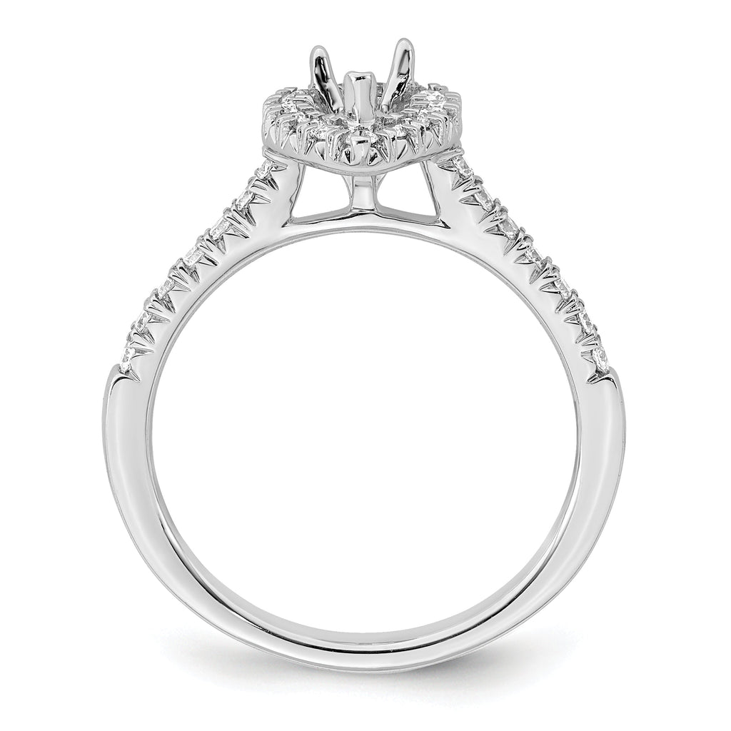 0.50ct CZ Solid 14K White Gold Pear Halo Engagement Ring P2525