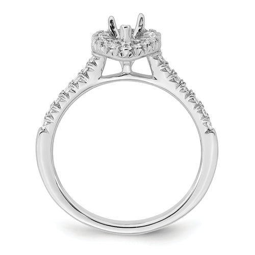 0.50ct CZ Solid 14K White Gold Pear Halo Engagement Ring P2525