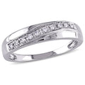 10kt White Gold Diamond Crossover Band I636